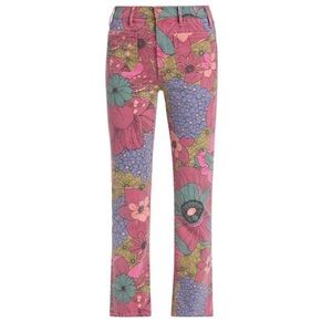 MOTHER Insider Floral Print Flood Jeans Psychic FLORAL